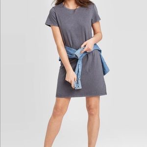 Short Sleeve T-Shirt Dress Universal Thread Grey
